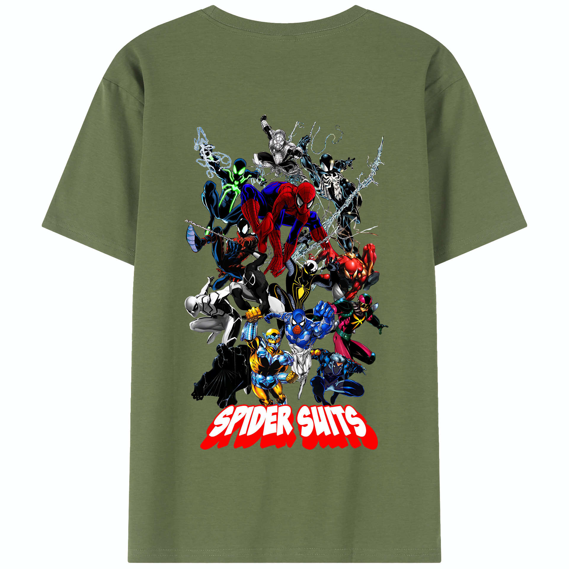 （画像用） Spider Man スパイダーマン 綿100％半袖Tシャツ（背面プリント）